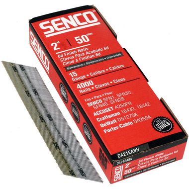 Senco 2 In. Box of 4000 15-Gauge Finish Nail Pack, large image number 0