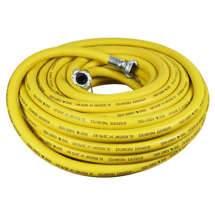 Interstate Pneumatics 3/4 Inch x 100 Ft. 300 PSI Jack Hammer Yellow Rhino Rubber Hose