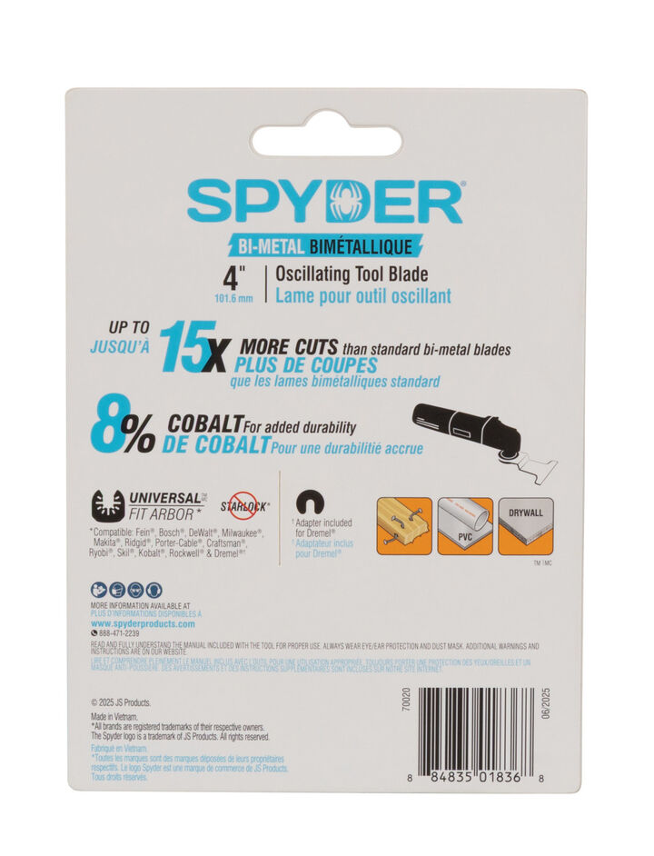 Spyder 4 Inch Bi-Metal Half Moon General Purpose Oscillating Blade, large image number 8