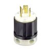 Leviton 20A 125V Nylon Black & White 2 Pole Grounded Locking Plug, small image number 2