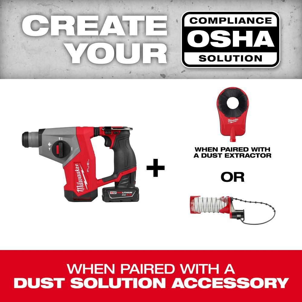 Milwaukee M12 FUEL 5/8 Inch SDS Plus Rotary Hammer Kit, large image number 9