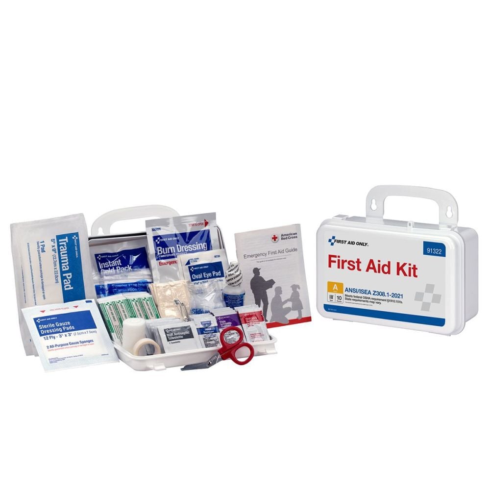 First Aid Only First Aid Kit 10 Person Plastic Case ANSI A – 91322