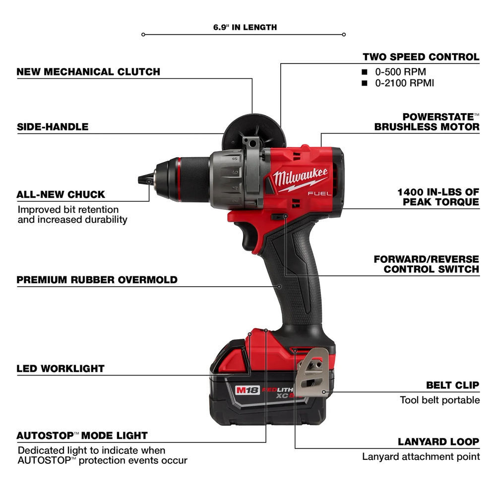 Milwaukee M18 Fuel 2-Tool Combo Kit and D-Handle Leaf Blower Bare Tool Bundle, large image number 3