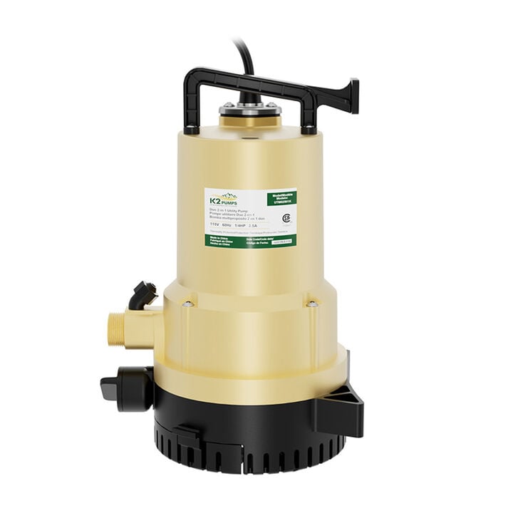 K2 Pumps Submersible Utility Pump & Transfer Pump 1/4 HP Duo 2 in 1, large image number 1