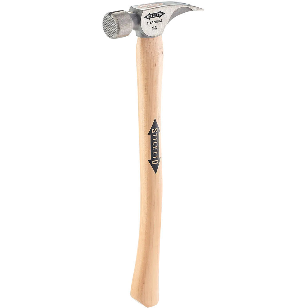 Stiletto Promotional 14 oz Titanium Milled Face Hammer with 18 in. Curved Hickory Handle, large image number 1