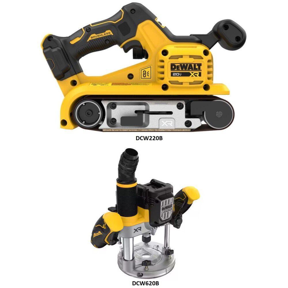 DEWALT 20V MAX Cordless Belt Sander & 2-1/4HP Plunge Router Bundle, large image number 2