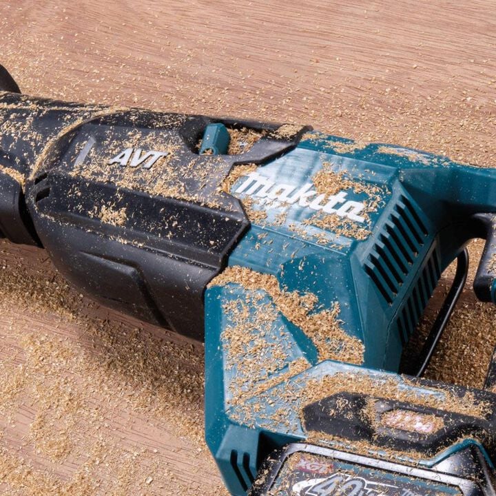 Makita 40V Max XGT Brushless Cordless AVT Orbital Recip Saw, Tool Only, All Purpose Recip Blade (5 Pack), and 4Ah Battery Bundle, large image number 9