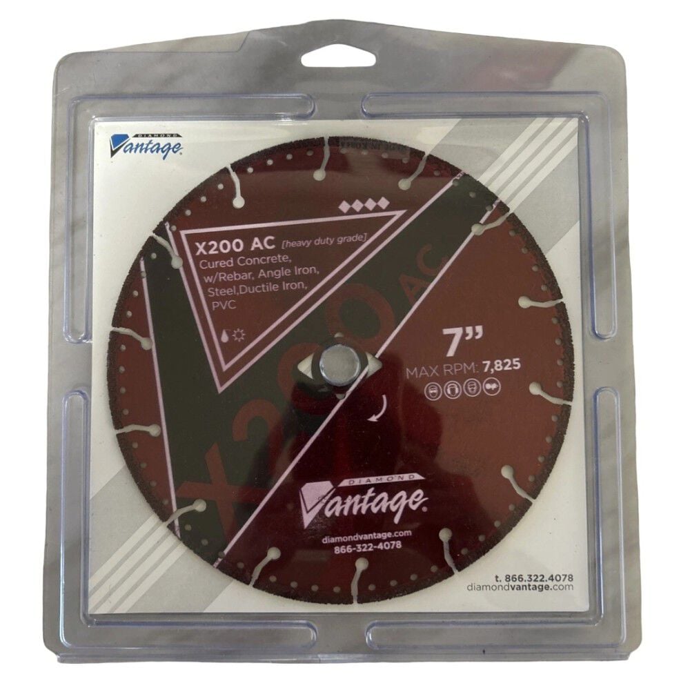 Diamond Vantage 7 Inch Segmented Diamond Heavy Duty All-Cut Blade for Masonry – 0712UDUX2-AC2
