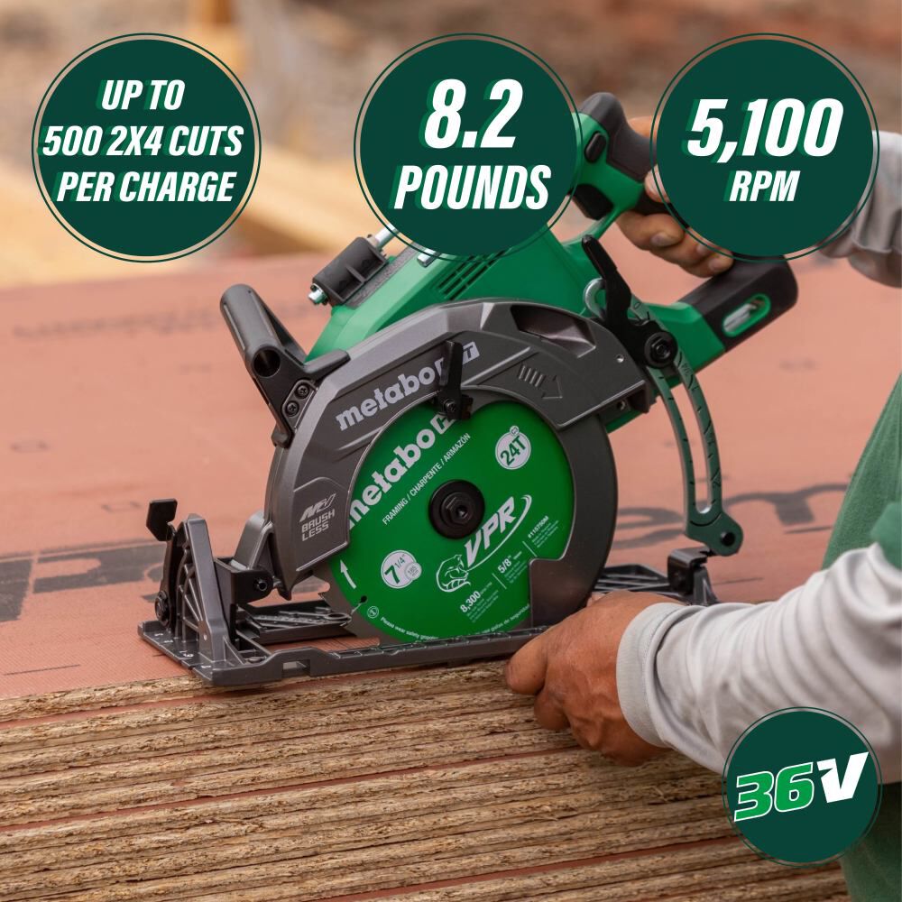 Metabo HPT 36V 7 1 4in Rear Handle Circular Saw Kit C3607DWAM Acme Tools