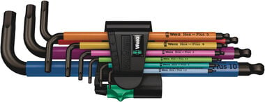 Wera Tools BlackLaser Metric 950/9 Hex-Plus Multicolor 1 L-Key Set 9pc