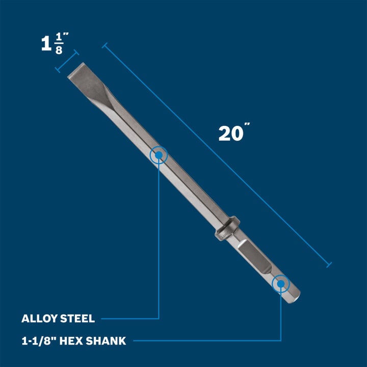 Bosch 20 Inch Narrow Hex Hammer Steel Chisel, large image number 1