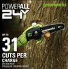 Greenworks 24V 8in Pole Saw with 2Ah Battery & Rapid Charger Kit, small image number 3
