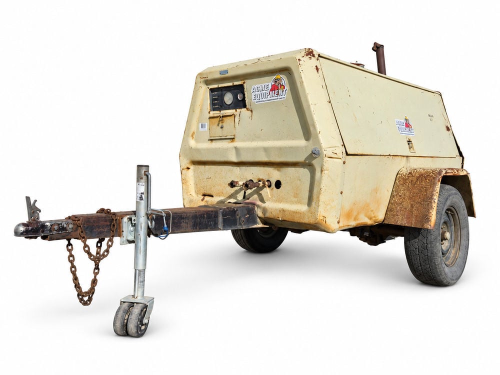 Ingersoll Rand P185AWJD 185 CFM Towable Air Compressor Used 1990, large image number 1