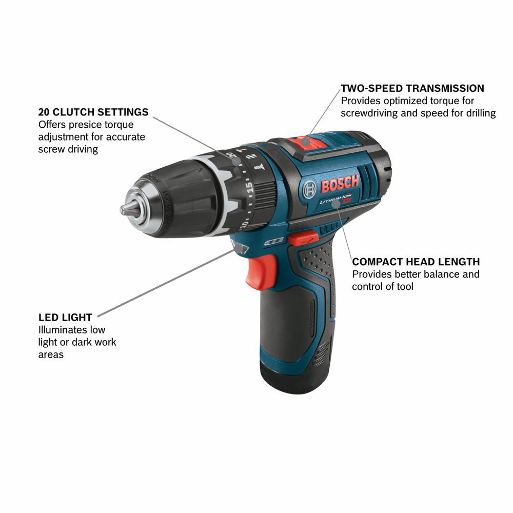 Bosch 12V Max 3/8in Hammer Drill/Driver (Bare Tool), large image number 2
