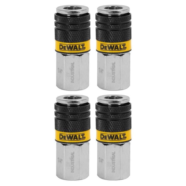 DEWALT 1/4 Inch FNPT Industrial Coupler, 4 Pack