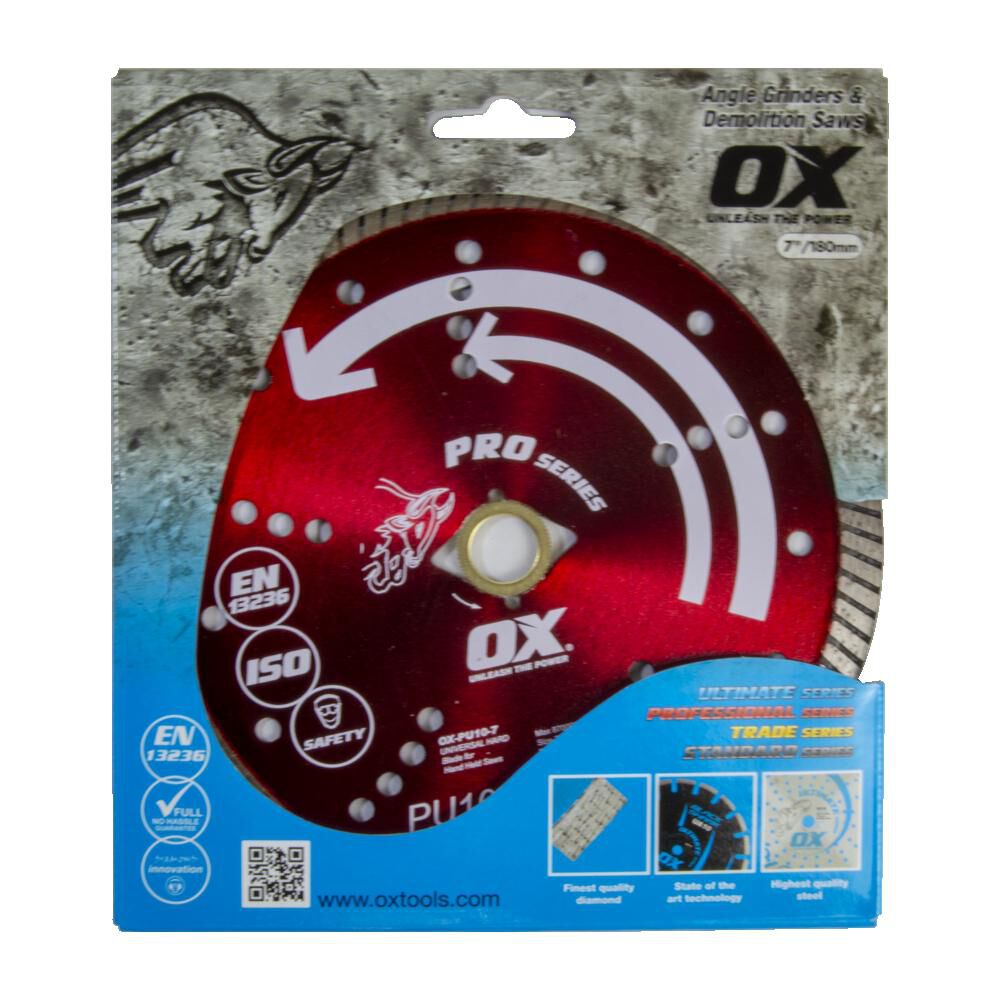 Ox Tools Pro Universal 7 Inch Turbo Rim Diamond Blade for Concrete, Metal, and Stone, large image number 2