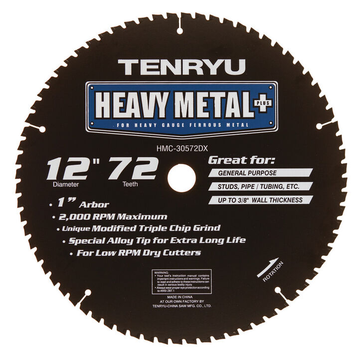 Tenryu Heavy Metal Plus 12 Inch x 72T General Purpose Blade