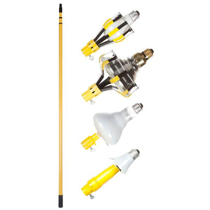 Bayco Products Light Bulb Changer with 11 Ft. 3-Section Steel Pole & 3 Changer Heads plus 2-Piece Broken Bulb Changer