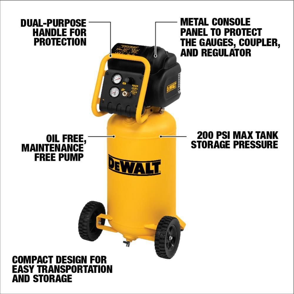 DEWALT Heavy-Duty 200 PSI MAX Electric Workshop Compressor (D55168), large image number 2