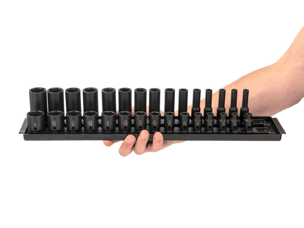 Tekton 3/8 Inch 6 Point Impact Socket Set, 30 Pieces (1/4-1 Inch), large image number 3