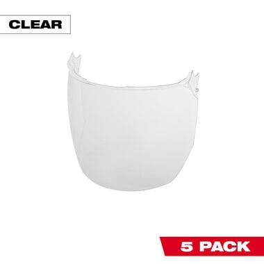 Milwaukee Clear Face Shield Replacement Lenses Helmet & Hard Hat Mount 5pk