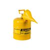 Justrite 5 Gal Steel Safety Yellow Diesel Fuel Can Type I with Funnel, small image number 1