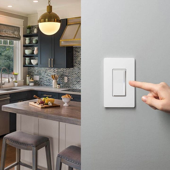 Lutron Sunnata LED+ 120V 150W 1.25A 1P Gloss White 3-Way Dimmer Switch, large image number 4