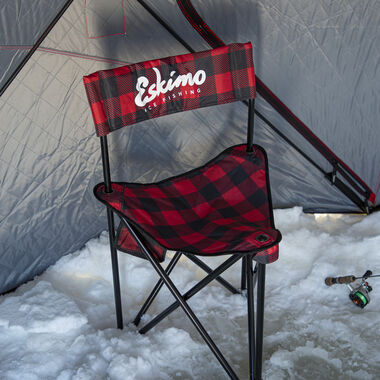 Eskimo X-Large Folding Ice Fishing Chair with 600 Denier Plaid Pattern Fabric, large image number 1