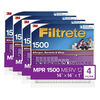 3M Filtrete 14 x 14 x 1-Inch 1500 MPR MERV 12 Allergen Defense Furnace Air Filter, 4-Pack, small image number 1
