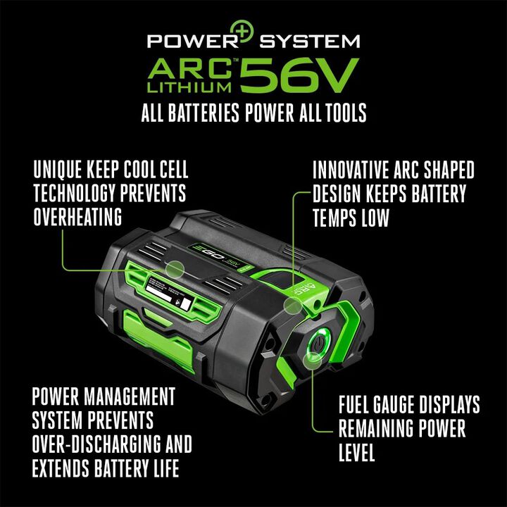 EGO POWER+ 56V 5Ah Lithium Ion Power Tool Battery Pack with Fuel Indicator (2 Pack), large image number 4