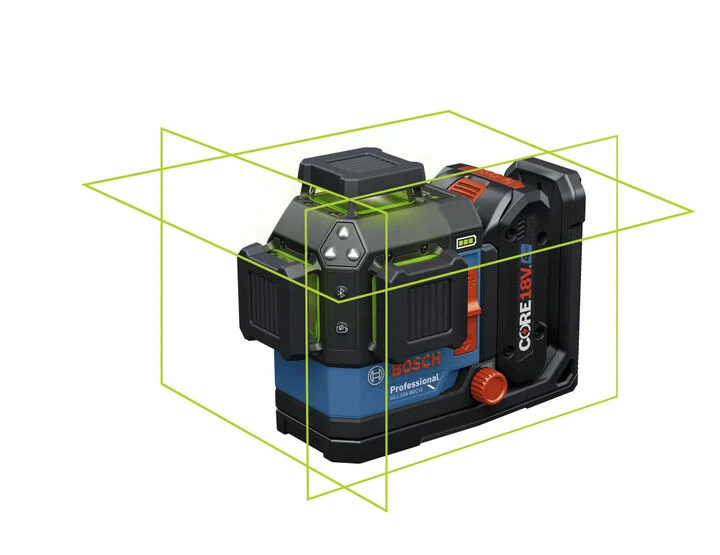 Bosch 18V 360 Degree Connected Green-Beam Three-Plane Leveling and Alignment Laser Kit