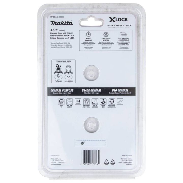 Makita XLOCK 4 1/2 Inch Segmented Rim Diamond Blades for Masonry (2 Pack), large image number 3