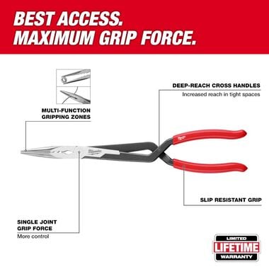 Milwaukee 13inch Long Reach Pliers Straight Nose, large image number 1