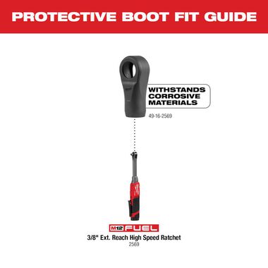 Milwaukee M12 FUEL Extended Reach High Speed Ratchet Protective Boot, large image number 1