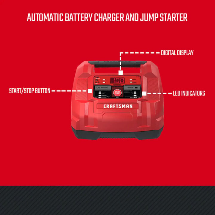 CRAFTSMAN 100A Fully Automatic Battery Charger & Jump Starter for Batteries, large image number 4