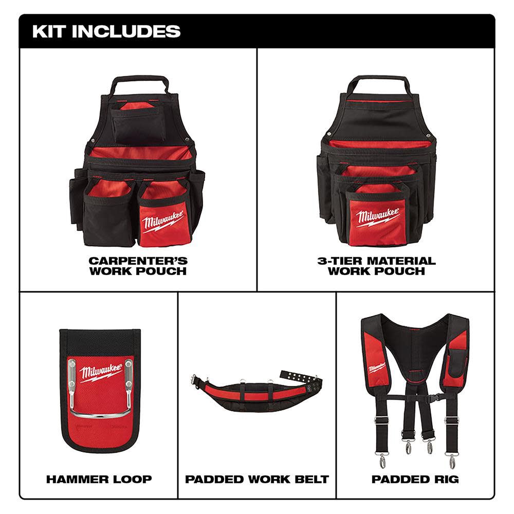 Milwaukee Contractor Work Belt with Suspension Rig 48 22 8120