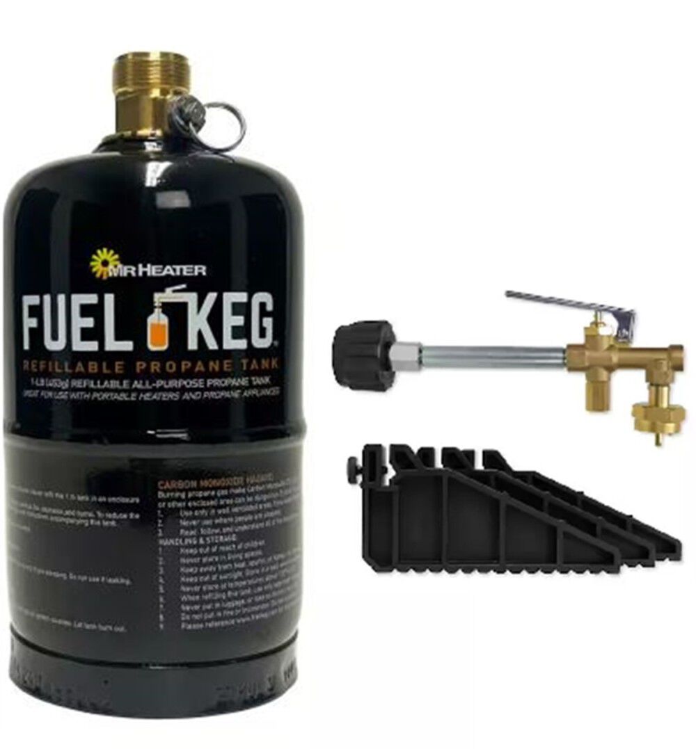 Mr Heater Refillable Propane Tank Kit & 1 Pound Refillable Fuel Keg Tank Bundle – ATB000011786