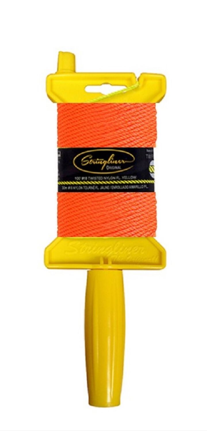 Stringliner Original Braided Fluorescent Orange 100 ft wReel