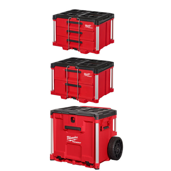 Milwaukee PACKOUT Single, Two, and Three Drawer Bundle