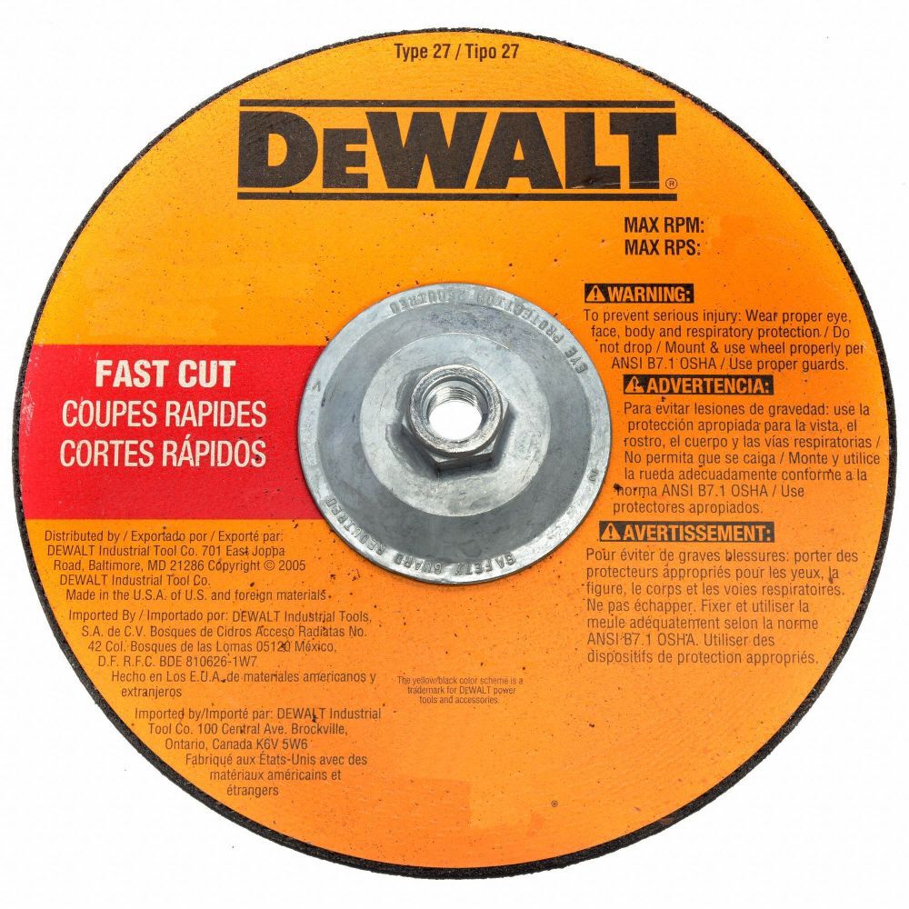 DEWALT 9 In. x 1/4 In. x 5/8 In. to 11 Fast Cutting Abrasive, large image number 2
