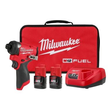 Milwaukee M12 FUEL 1/4inch Hex Impact Driver Kit, large image number 0