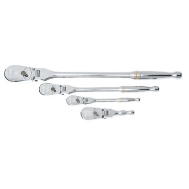 GEARWRENCH 4 Piece 1/4in 3/8in and 1/2in 90 Tooth Dual Material Flex Head Ratchet Set