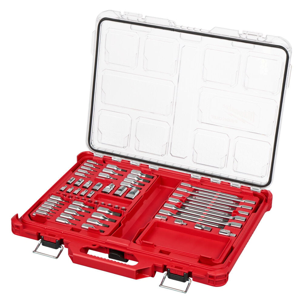 Milwaukee 1/4 Inch, 3/8 Inch, and 1/2 Inch Drive TORX Bit Socket Set with PACKOUT Low-Profile Organizer, 67 Pieces, large image number 1