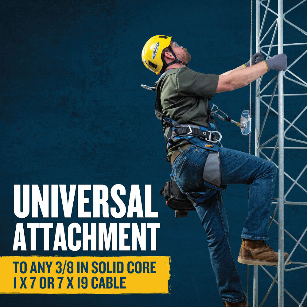 Werner 130-310 Lbs SS/Aluminum/Polyester Vertical Lifeline Cable Grab, large image number 10
