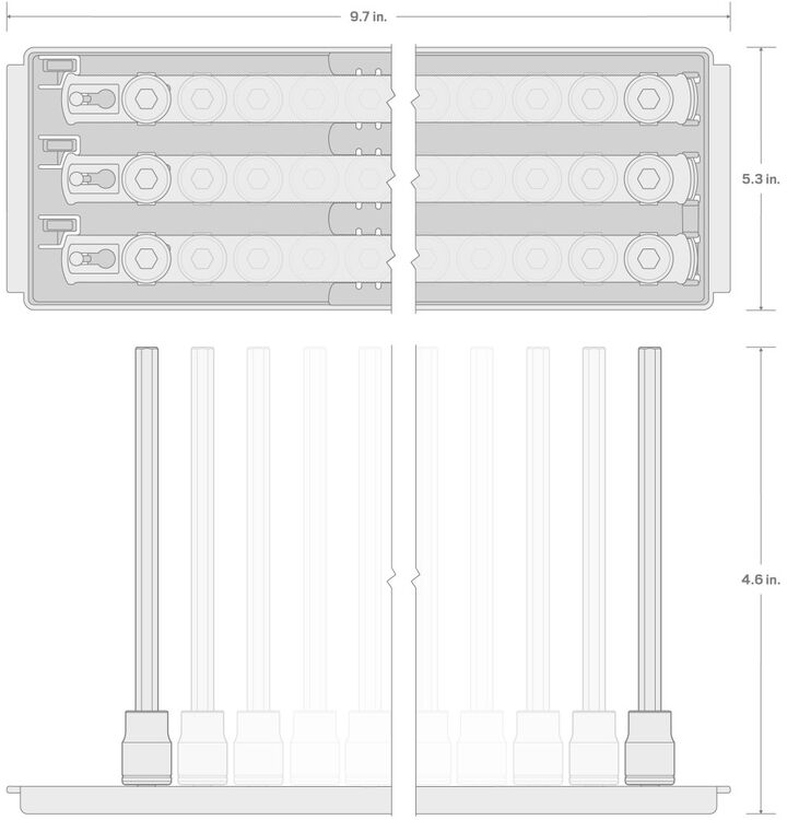 Tekton 1/4 Inch Long Hex and Torx Bit Socket Set, Rails and Tray, 31 Pieces, large image number 6