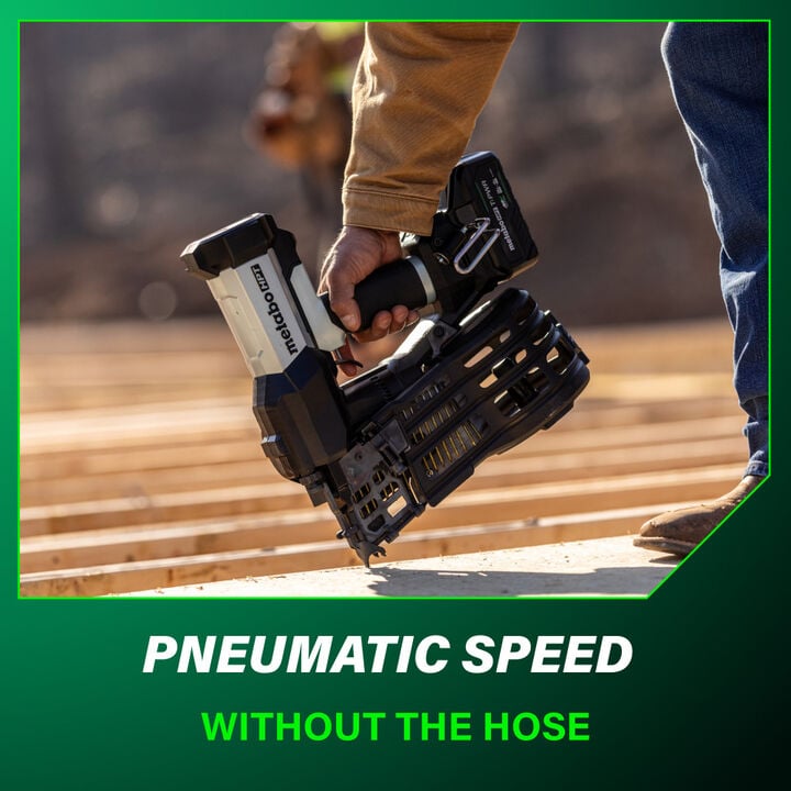 Metabo HPT Cordless Pneumatic 18V 15 Degree Coil Wire Collated Framing Nailer Kit, large image number 9