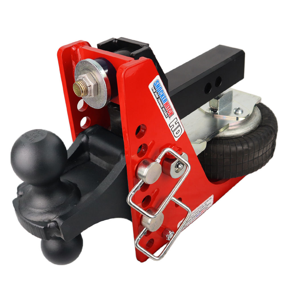 Shocker Hitch 14K 2 Inch Air Receiver Hitch & Black Combo Sway Bar Tab Ball Mount 2 Inch & 2 5/16 Inch Hitch Balls, large image number 1