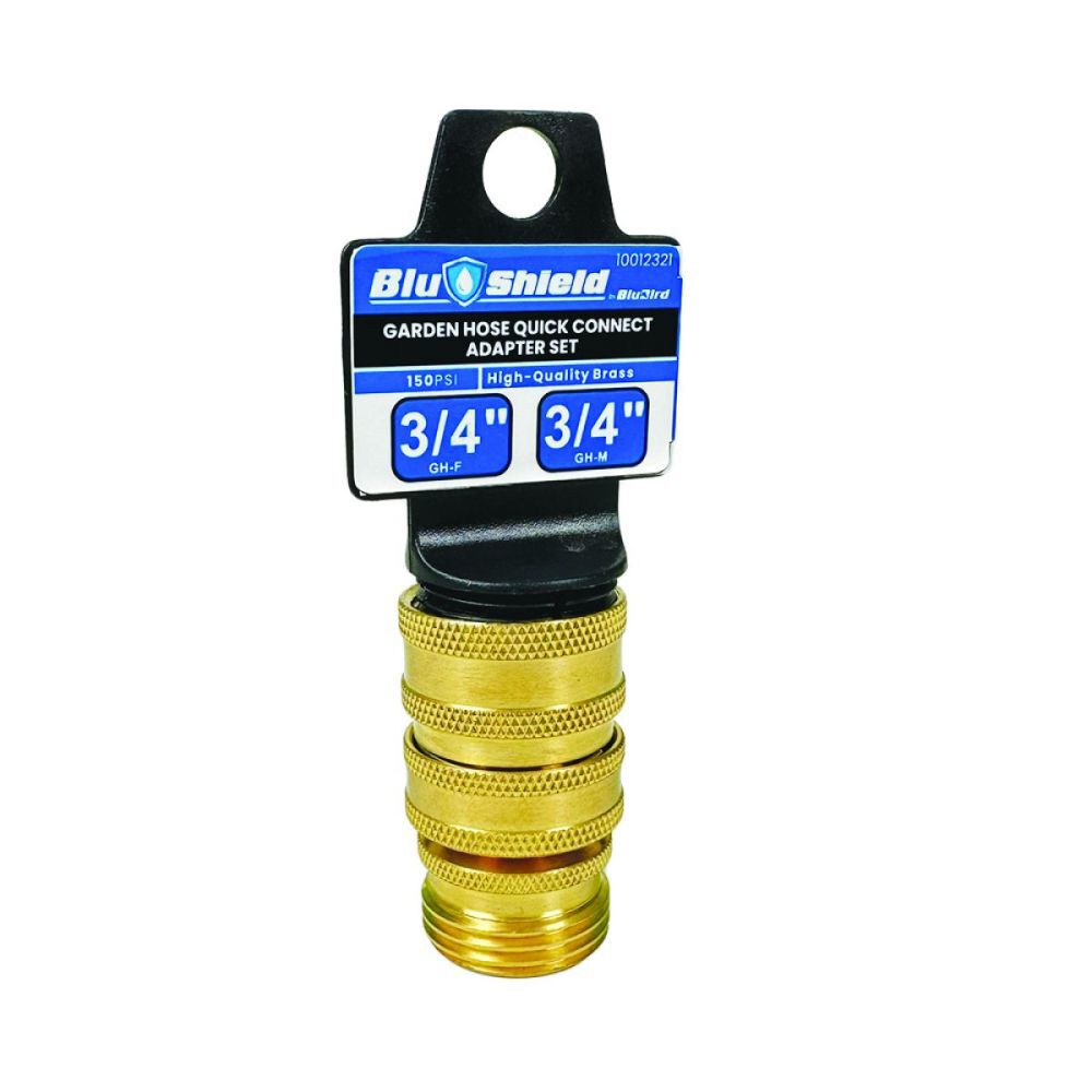 BluBird BluShield Brass Quick Disconnect Garden Hose Adapter Set, large image number 6