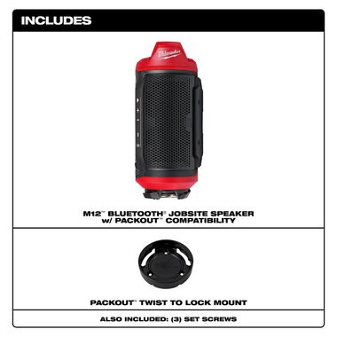 Milwaukee M12 Bluetooth Jobsite Speaker with PACKOUT Compatibility, large image number 2