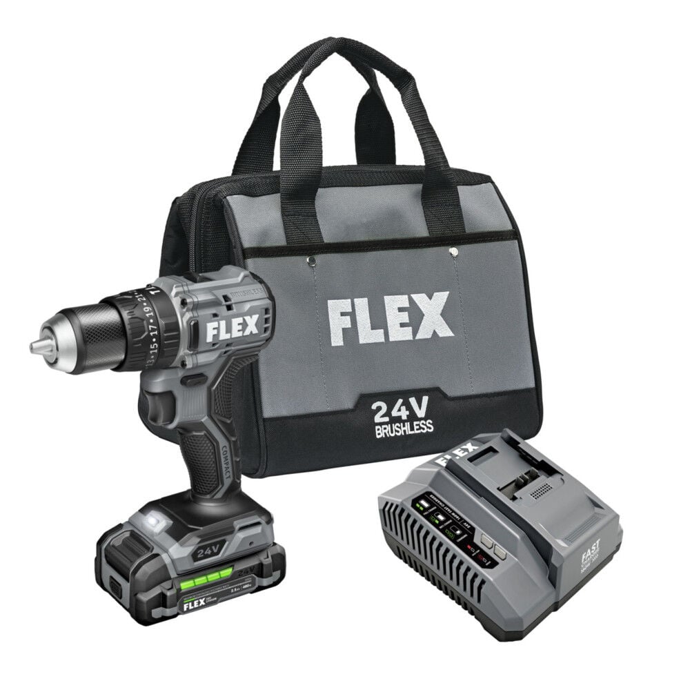 FLEX 24V Cordless 1/2 Inch 2 Speed Compact Hammer Drill Kit - FX1231-1A